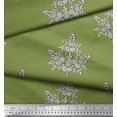 thumbnail image 3 of Soimoi Silk Fabric Leaves & Floral Block Print Fabric by Yard 42 Inch Wide, 3 of 3