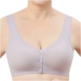 thumbnail image 1 of Virmaxy Womens Wireless Bra Solid Color Wirefree High Elastic Large Size Comfortable Bra Solid Color Non Steel Ring High Elastic Oversized Comfortable Bra Gray XL, 1 of 2