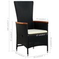 thumbnail image 4 of vidaXL Chaises d'Extérieur 2 Pcs avec Coussins en Rotin Poly Noir, 4 of 4