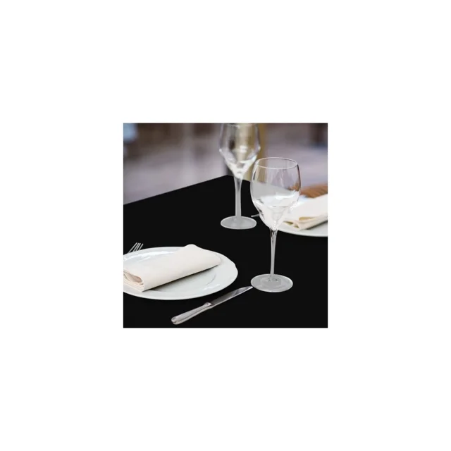 Nappe 132"x132 Pouces Tissu 7,1 Oz Polyester Filé "Tradition" Couleur Noir 1/ Paquet
