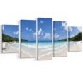thumbnail image 2 of Blue Seychelles Island Panorama - Large Seascape Art Canvas Print, 2 of 3