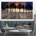 thumbnail image 1 of Vieille Terrasse en Bois sur Mer et Plage - Toile d'Art Mural Paysage Moderne, 1 of 3