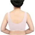 thumbnail image 4 of Bra Sets for Women Solid Sleeveless Plus Size Lingerie Front Four Button Wide Strap Tank Bra V-Neck Convertible Bra Feature Hook and Eye Closure Push-up Bra Style Y-70 , Pink-a XL, 4 of 4