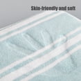 thumbnail image 4 of Bath Towel Large 13.3x30 Inch | Soft Thick Absorbent Fleece | Quick Drying Hotel Spa Gym Pool Shower Home Use | Striped Pattern | Durable Double Stitched Hem | Gray Blue Pink | Single Pack, 4 of 7