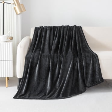 Mainstays Soft Plush Throw Blanket Black