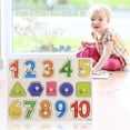 thumbnail image 2 of Jindong Kids Wooden Peg Puzzles Set with Alphabet Numbers Fruits Animals and Vehicles, 2 of 9