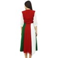 thumbnail image 3 of Bimba Womens Classic Mandarin Collar Shift TriColor Midi Summer Chic Dresses, 3 of 7