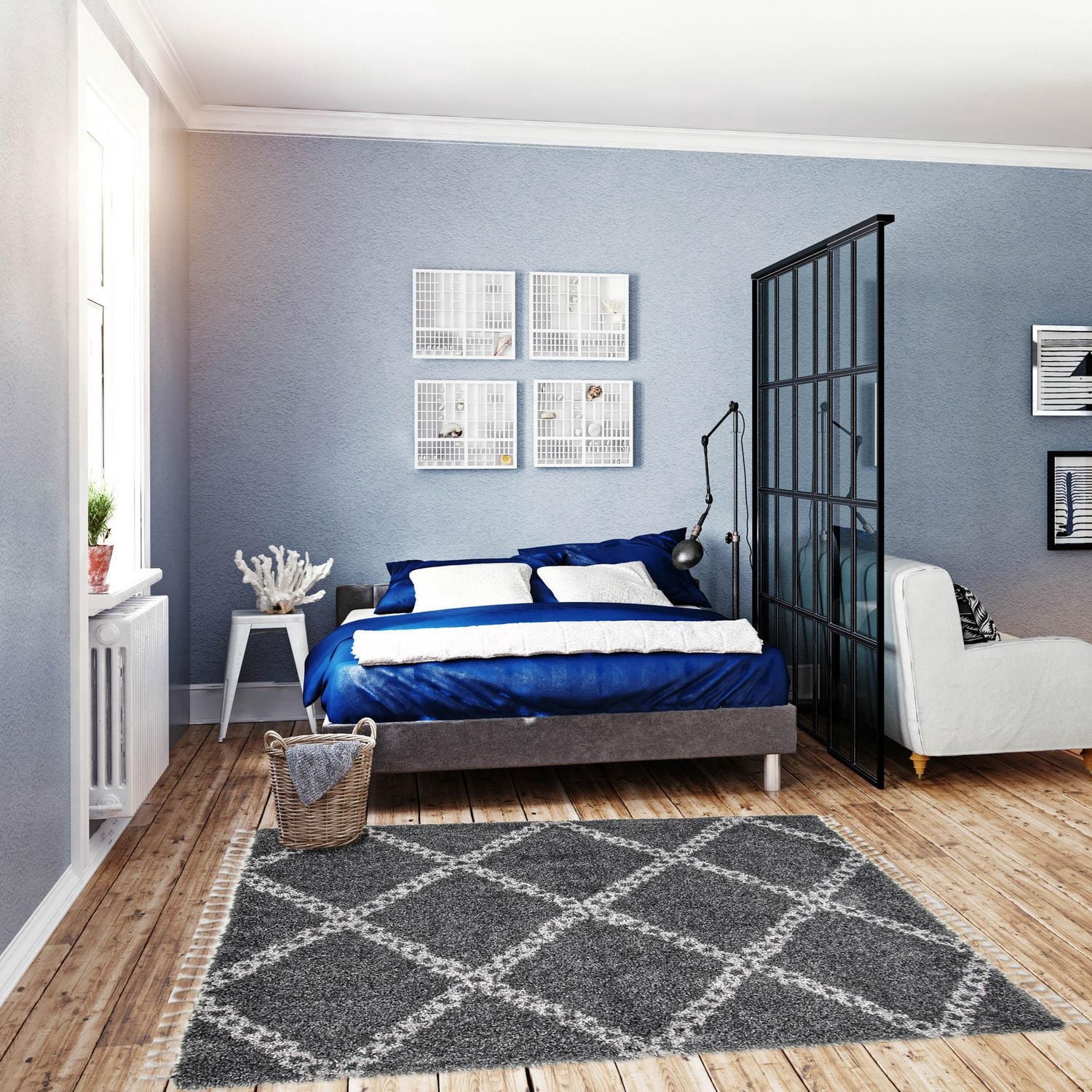 Tapis ECARPET Super Doux pour le Salon et la Chambre Grammercy Stark Gris