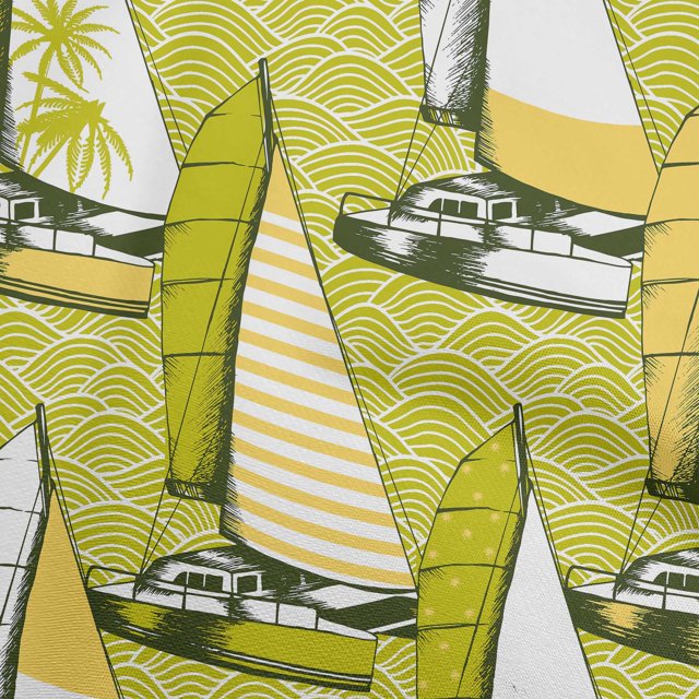 oneOone Velvet Lime Green Fabric Nautical Fabric For Sewing Printed Craft Fabric By The Yard 58 Inch Wide