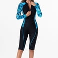 thumbnail image 4 of Women's Long Sleeve Rash Guard Swim Top and Shorts Set with Chest Pads for Surfing and Swimming, 4 of 6