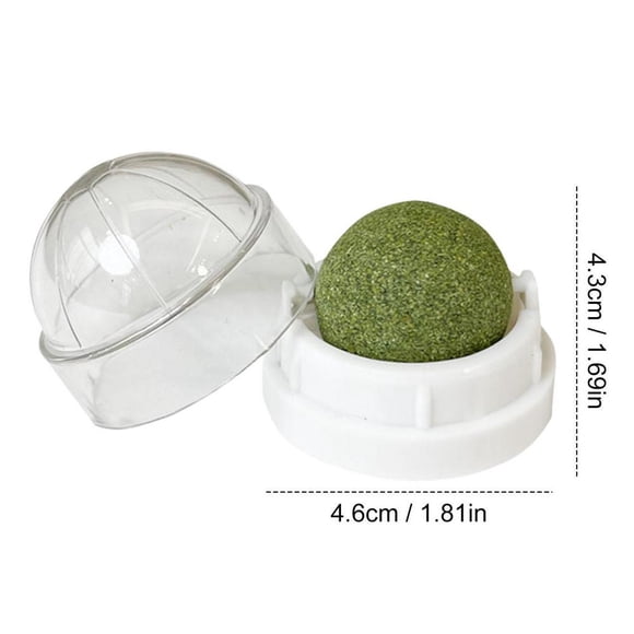 Cat Toys Catnip Wall Ball Clean Mouth Promote Digestion Kitten Candy Licking Snacks Pet Mint Ball Toys For Cats Cat Accessories WHITE