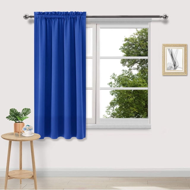Avdolw Solid Color Silk Curtains - Heat Insulating, Energy Saving, Darkening & Noise Reducing for Bedroom & Kitchen, Easy Install