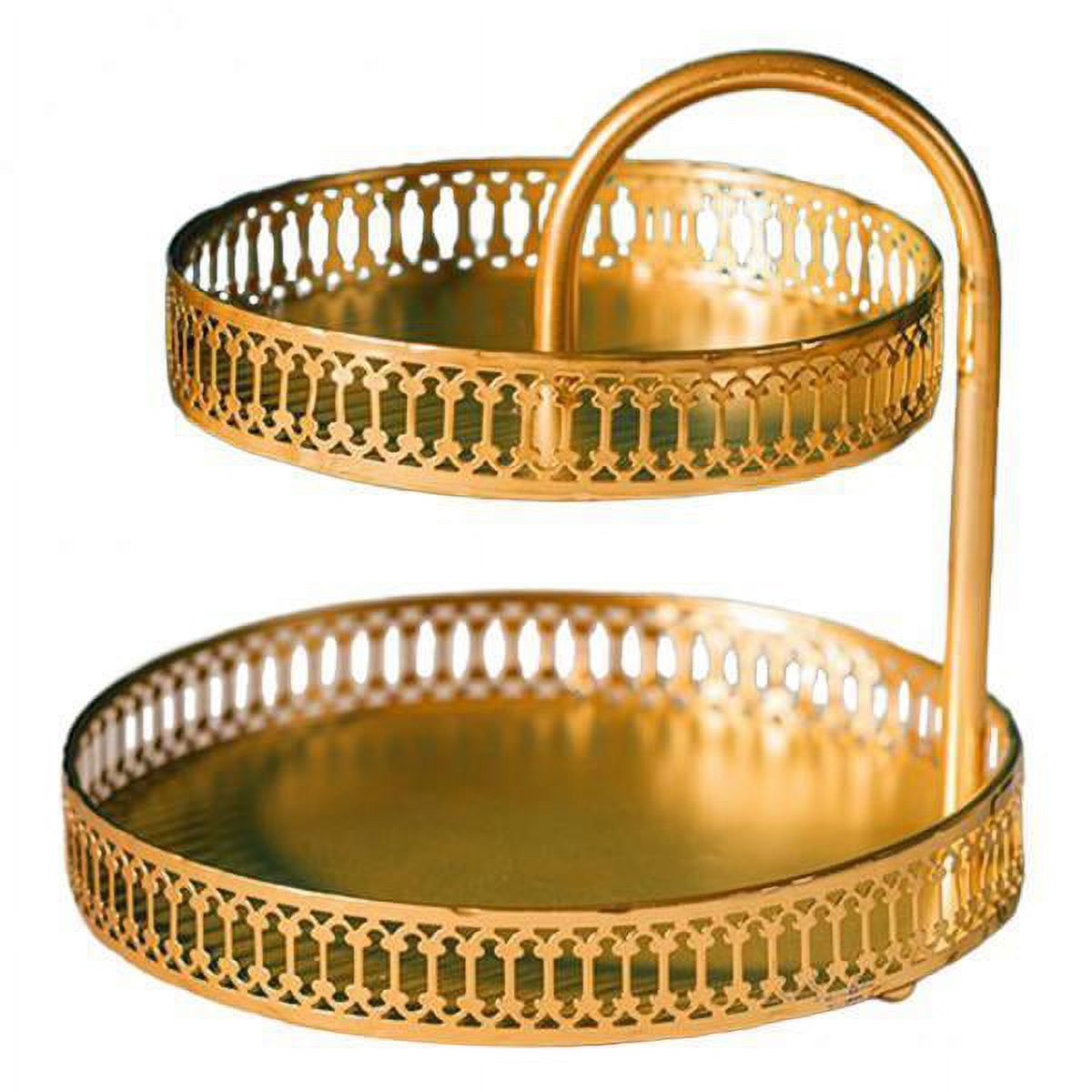 DOLITY Homyl 2 Pieces 2 Layer Iron Decorative Tray Fruit Vege Diaplay Stands Decor