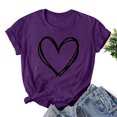 thumbnail image 1 of Styesk T-Shirts pour Femmes Confortables Doux Col Rond T-Shirts Chandail Mode Léger Manches Courtes T-shirt Saint-Valentin Graphique Décontracté Grande Taille Hauts Imprimé Cœur Hauts de Sortie, 1 of 3