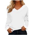 thumbnail image 1 of Timegard Hauts pour Femmes Noël Col en V Confortable Blouse à Manches Longues Automne Hiver Mode Décontractée Couleur Unie, 1 of 3