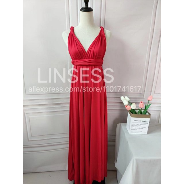 Robe Infinity Longue au Sol Longue Maxi Convertible Formelle Portefeuille Aguichant Robe de Demoiselle d'Honneur Robe de Soirée Robe de Mariage Cocktail