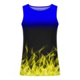 thumbnail image 3 of Penkiiy Débardeur Sport pour Homme Décontracté Mode à Imprimé Flamme, Col Rond, Chandail, TG Jaune, 3 of 4