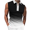 thumbnail image 1 of Plebaso Tank Tops for Men Casual Quarter Zip Collared Tee Shirts Sleeveless Gradient Color Fashion Shirts, 1 of 4