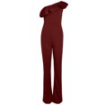 thumbnail image 5 of Yuyuzo Women Rompers 1 Shoulder Sleeveless Ruffle High Waist Loose Wide Leg Pants Elegant Jumpsuits, 5 of 5