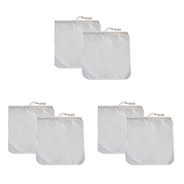 6 Pack Organic Reusable Cold Coffee Brew Filters Bag,12 Inch Wine Brewing Filters Eco-Friendly Mesh Cotton Toddy Filter