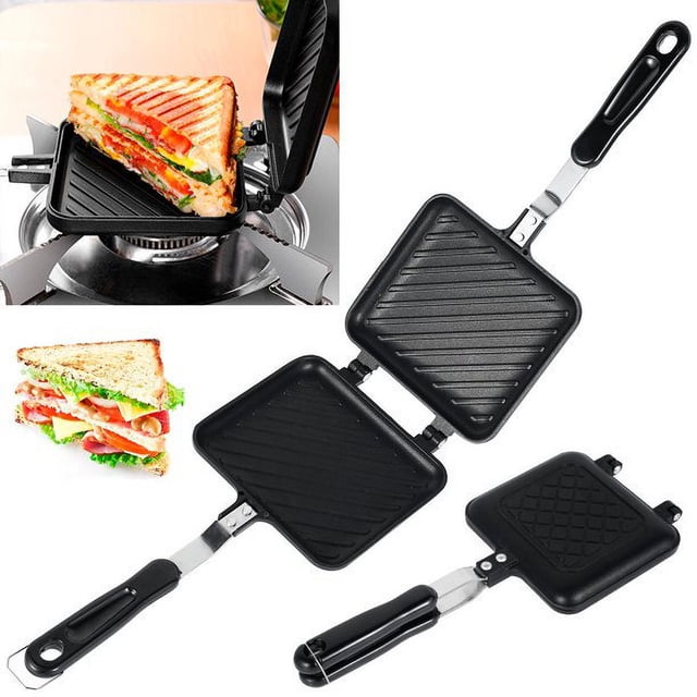 AMERTEER Sandwich Maker Pan Nonstick Aluminum Flip Pan Omelette Pan Egg Pan Hot Sandwich Maker Grilled Sandwich