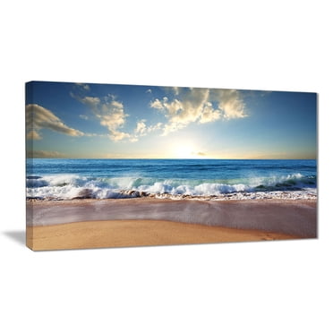 Design Art Sea Sunset Seascape Photography Canvas Art Print