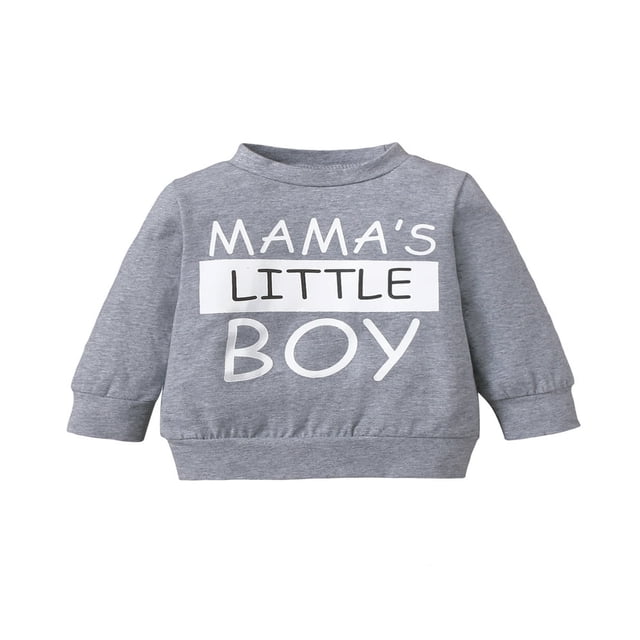 Baby Sweatshirt Letter Print Long Sleeve Neck Pullover