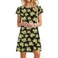 thumbnail image 1 of Fankiway Robes Mini pour Femmes Été Décontractées à Volants Manches Courtes Mignonnes Col Rond Robe Fluide avec Poches Robes d'Été pour Femmes Robes pour Femmes Grande Taille Liquidation, 1 of 5