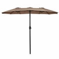 thumbnail image 2 of Gymax Parasol de Patio Double 15 Pieds, Parasol de Marché Extérieur Double Face avec Manivelle, Beige, 2 of 10