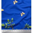 thumbnail image 1 of Soimoi Blue Cotton Poplin Fabric Insect & Tree Panel Fabric Prints by Yard 56 Inch Wide, 1 of 3