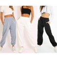 thumbnail image 2 of Women´s Sport Pants Solid Color Elastic Cord High Waist Trousers, 2 of 4
