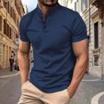 thumbnail image 2 of Ramiter Polo de Golf pour Hommes Performance Golf à Carreaux Manches Courtes Polo Extensible Bleu Marine,2TG, 2 of 5