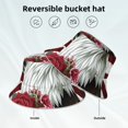 thumbnail image 2 of KLL Aigle avec Chapeau et Roses pour Chapeau Seau pour Femmes Hommes Chapeau de Soleil de Plage Pliable Accessoires de Rave Extérieur Casquette de Pêcheur Réfléchissante, 2 of 6