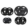 thumbnail image 1 of HAJEX Standard Tri Grip Cast Iron Weight Plates Set 1 inch - 85LB Set - (2.5LB, 5LB, 10LB & 25LB), 1 of 6