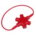 thumbnail image 3 of Snowflake earphone 3.5hexagonal one quarter earphone splitter audio adapter splitter 5 plug [red], 3 of 9