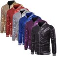 thumbnail image 5 of SUNSIOM Veste Décontractée à Sequins pour Hommes, Manteau Slim à Manches Longues avec Col et Fermeture Éclair, 5 of 5