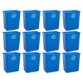thumbnail image 1 of United Solutions 12 Pack Open Top Recycling Bin Space Saving Can, 7 Gallon, Blue, 1 of 6