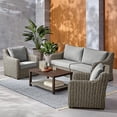 thumbnail image 1 of Better Homes & Gardens Bellamy 4-Piece Steel Outdoor Conversation Set with Cushions & Covers, Grey, 1 of 10