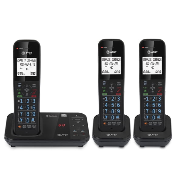 AT&T GL2113-31 Téléphone Sans Fil avec Bloqueur d'Appels Intelligent, Connexion Bluetooth vers Cellulaire, Répondeur, Haut-Parleur Double-Poste