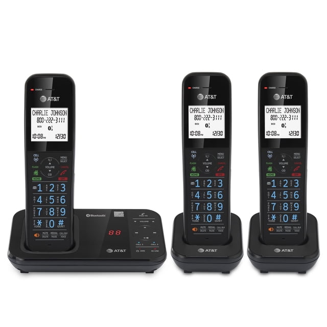 AT&T GL2113-31 Téléphone Sans Fil avec Bloqueur d'Appels Intelligent, Connexion Bluetooth vers Cellulaire, Répondeur, Haut-Parleur Double-Poste