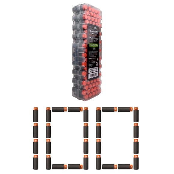 Adventure Force Tactical Strike 100 Half-Length Pro Foam Dart Blaster Refill, Shoots over 125 ft, Compatible with Most Pro Blasters, 14+