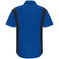 thumbnail image 1 of Red Kap Chemise de Performance à Manches Courtes pour Hommes, Bleu Royal avec Maille Noire, TG, 1 of 5