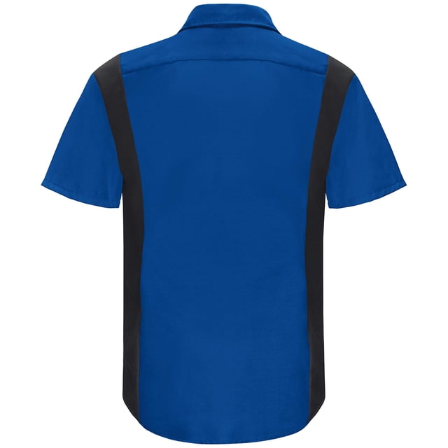 Red Kap Chemise de Performance à Manches Courtes pour Hommes, Bleu Royal avec Maille Noire, TG