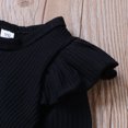 thumbnail image 4 of Faithtur Baby Boy Girl Long Sleeve Romper Ruffled Solid Color Bodysuit, 4 of 7