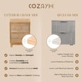 thumbnail image 3 of COZAYH Farmhouse 2 Drawer Nightstand with Handcrafted Wood Ring Pattern, Natural, 3 of 10