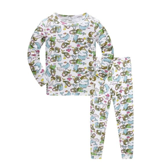 2025 Toddler Boys Pajamas Cartoon Clothes Outfits Set Size 4-5 Ts 2 Piece s Size 1-12 Outfits Sets Pj's Long Sleeve Sleepwear Giraffe items for S Clothes Set