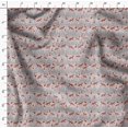thumbnail image 4 of Soimoi Gray polyester Crepe Fabric Cedar Tree & Fox Animal Print Fabric by Yard 42 Inch Wide, 4 of 5