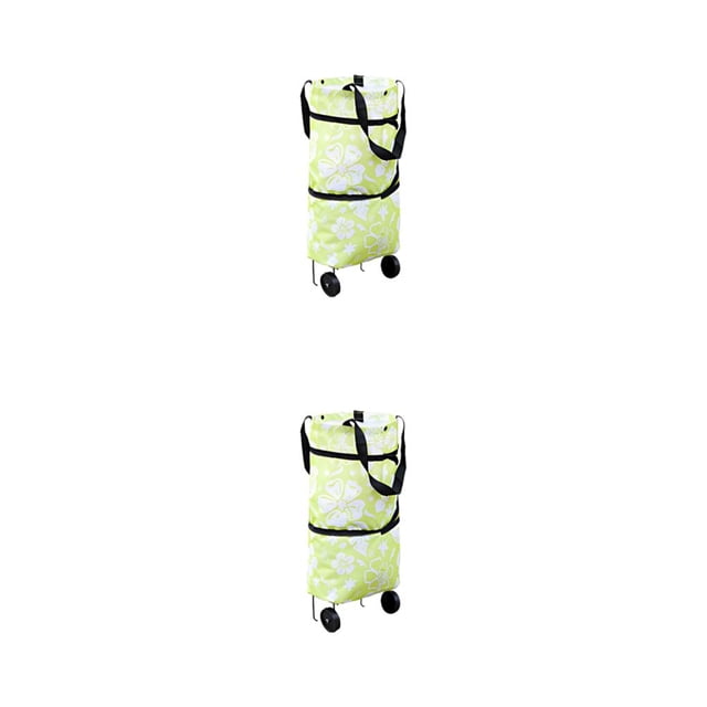 maskred Convenient Foldable Shopping Bags For Easy Carrying And Storage Made green flowers 2Set