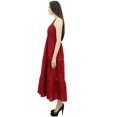 thumbnail image 3 of Bimba Robe d'Été Longue Maxi à Cordon à la Taille à Bretelles Spaghetti pour Femmes, 3 of 9