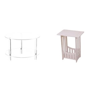 Siruishop Clear Acrylic Bedside End Table Versatile Portable Nightstand for Living Room Bathroom Home Hotel Cafe Hallway Lounge Balcony